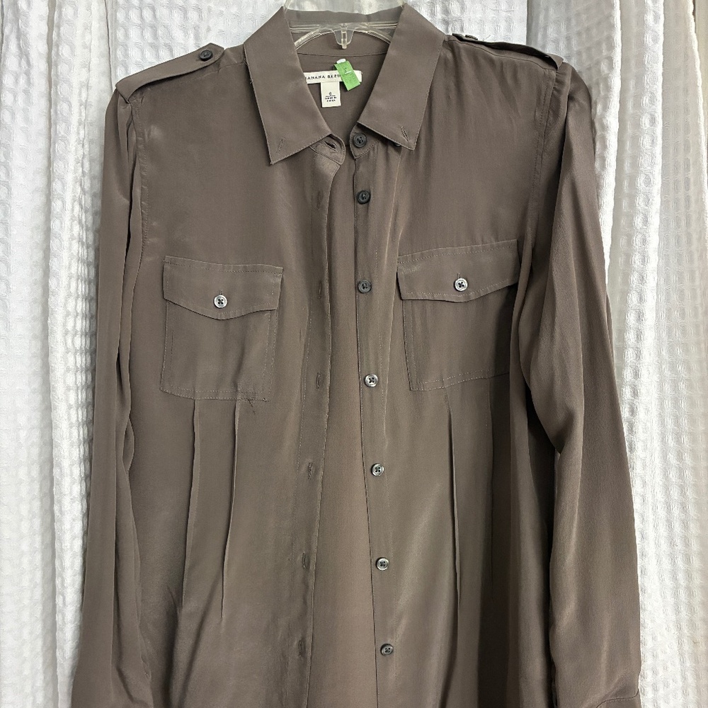Banana Republic 100% Silk Safari Shirt